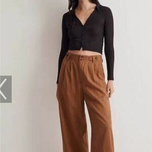 Madewell Tan Wide-Leg Pants